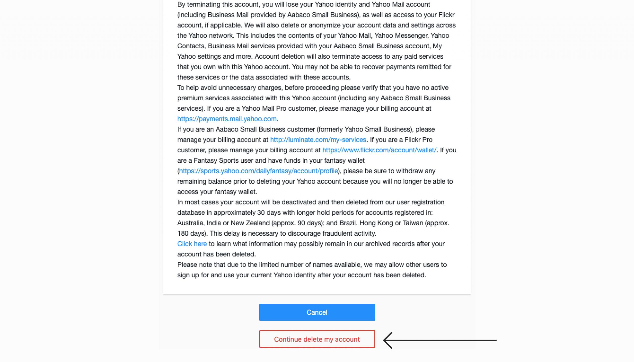 >Yahoo Mail löschen Schritt 1