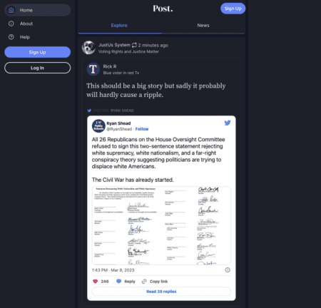 Post.News 웹사이트 화면