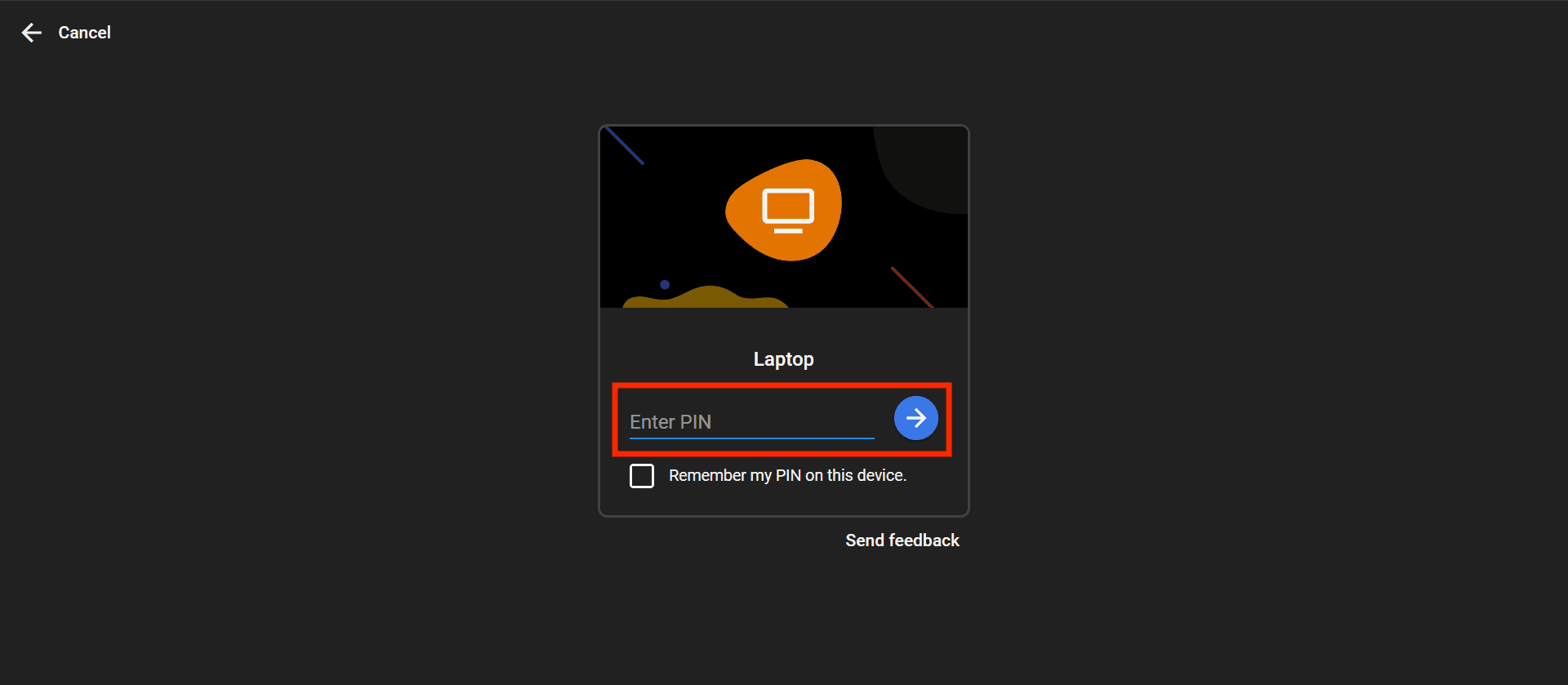 Chrome Remote Desktop Pin Entry