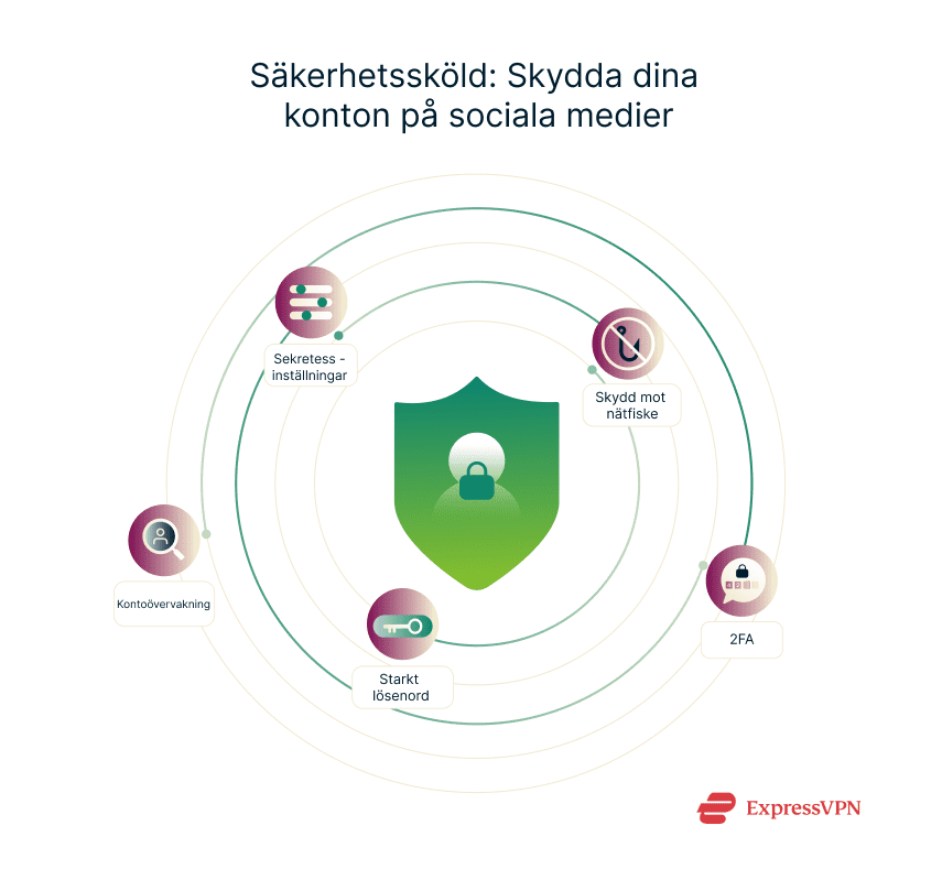 Illustration Security Shield Protecting Your Social Media Accounts Sv