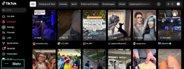 Screenshot showing how to open the sidebar in TikTok's