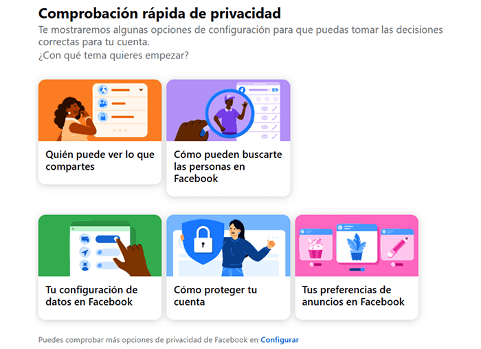 Facebook Privacy Checkup page.