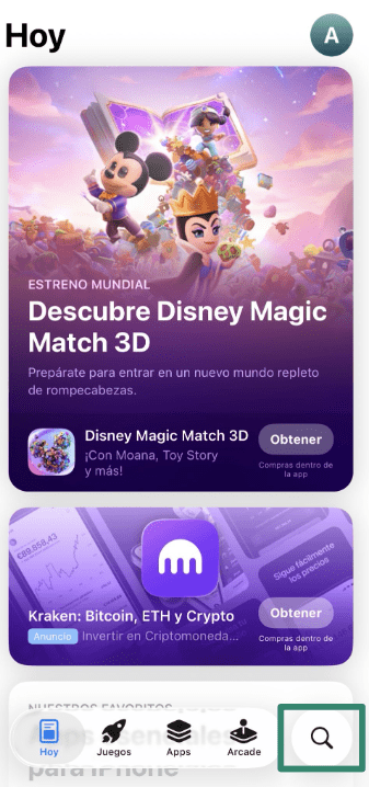 Accessing the App Store on iOS.