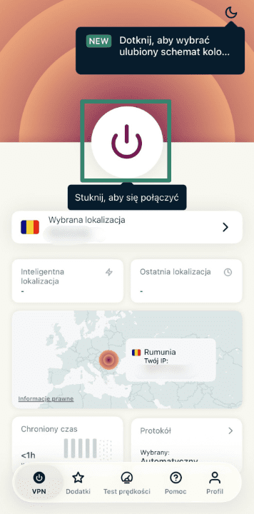Connecting to ExpressVPN on iOS.