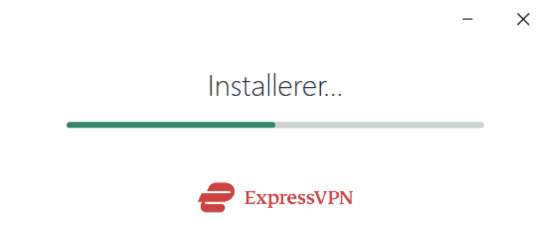 ExpressVPN-installation i gang på Windows.