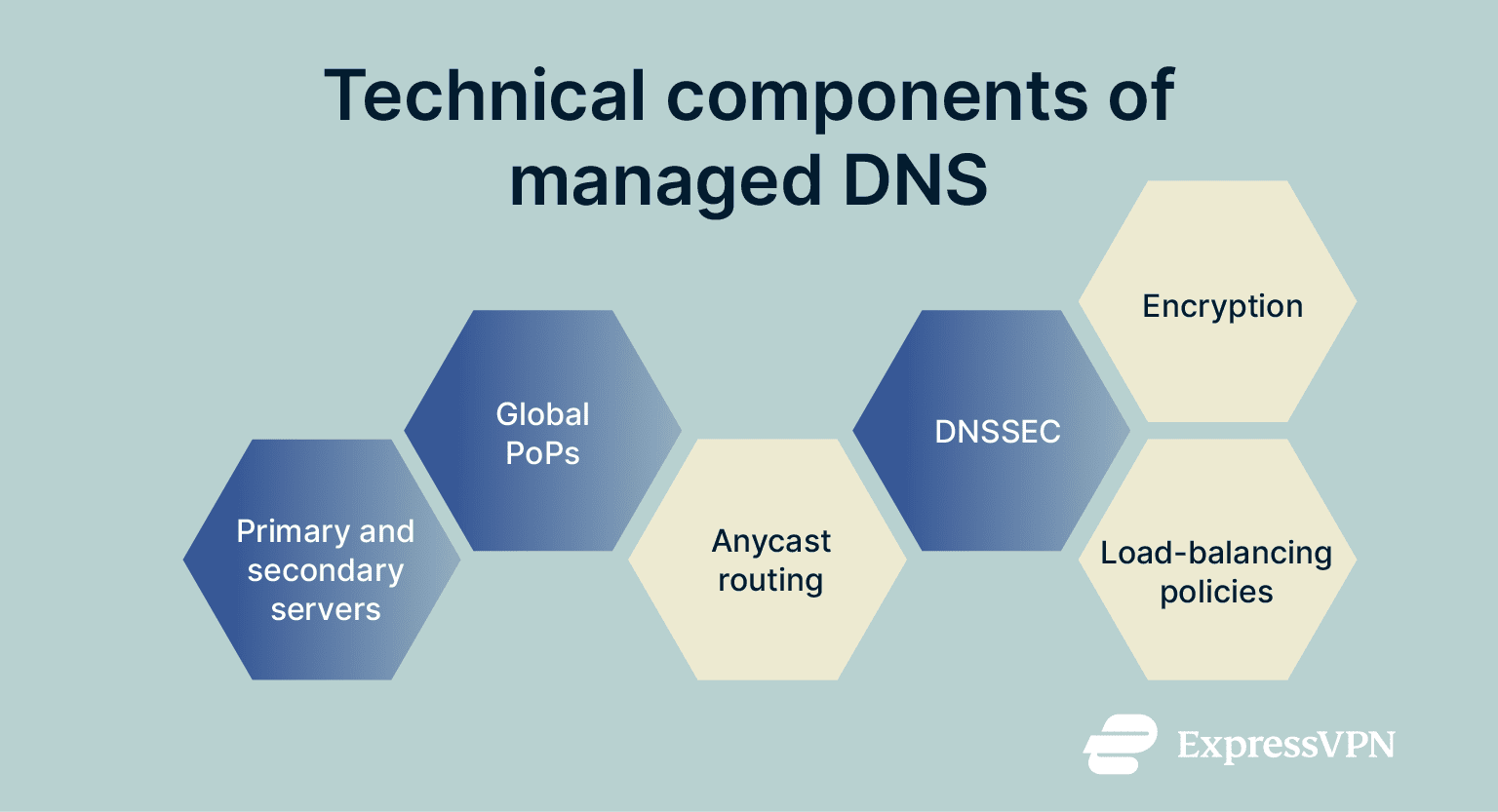A brief list of the technical components of a managed DNS.