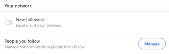 The Quora network settings for people you may follow.