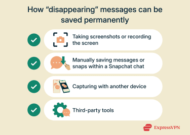 Different ways messages on Snapchat can be permanently saved