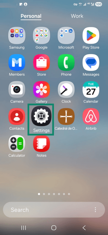 Settings icon in app library on Android (2)