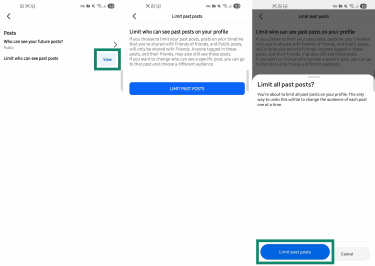 Limiting past post visibility on Facebook.