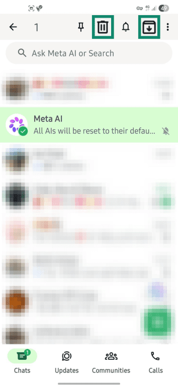 Hiding the Meta AI WhatsApp chat.
