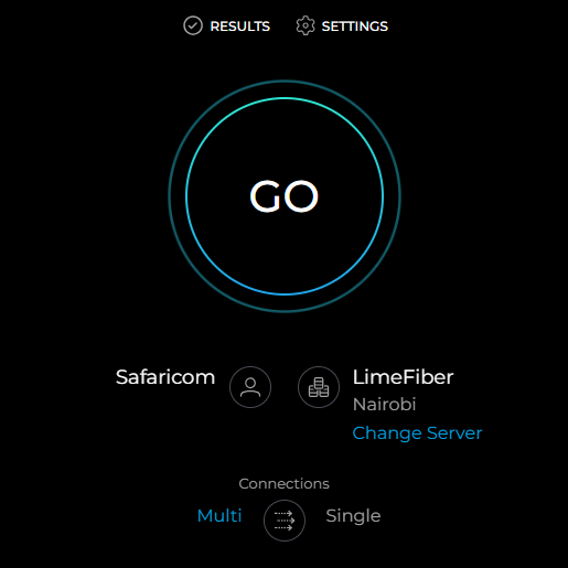 Speedtest.net's main page for running an internet speed test