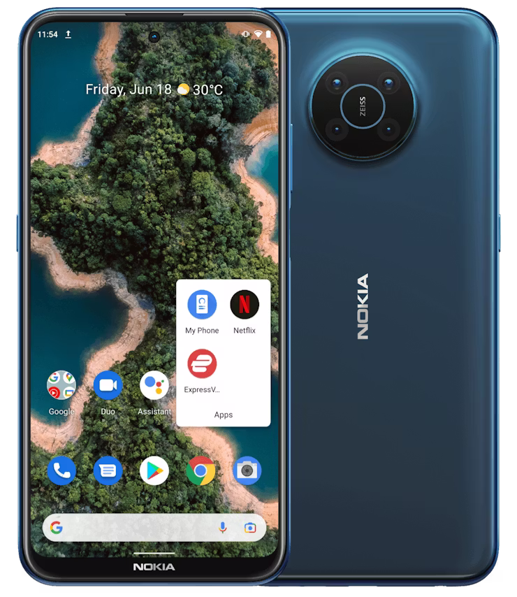 แอป ExpressVPN แสดงบนหน้าจอหลักของสมาร์ทโฟน Nokia XR20 